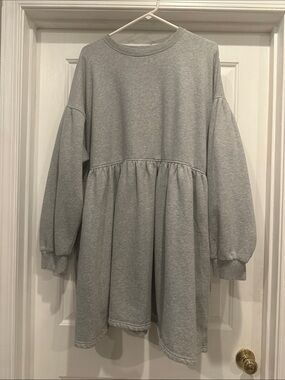 American Eagle Gray Sweatshirt Dress